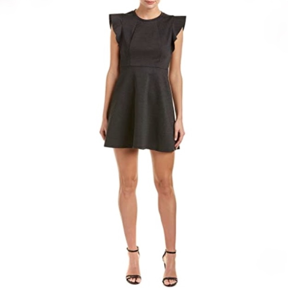 BCBGeneration Charcoal Ponte Flutter Sleeve Dress size 0